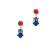 thumbnail image 2 of Delight Jewelry Resin Blue Snow Owl Red Crystal Clip on Earrings, 2 of 5