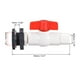thumbnail image 2 of Kit de conector de válvula de bola de PVC Uxcell G1/2 con adaptador de conexión de fondo Gris Blanco Rojo para tanque de agua 2Pcs, 2 of 5