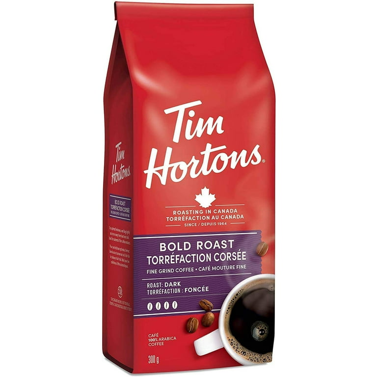 Tim Hortons Bold Roast, Fine Grind Coffee, Dark Roast, 300g Tim Hortons Bold Roast, Fine Grind Coffee, Dark Roast, 300g