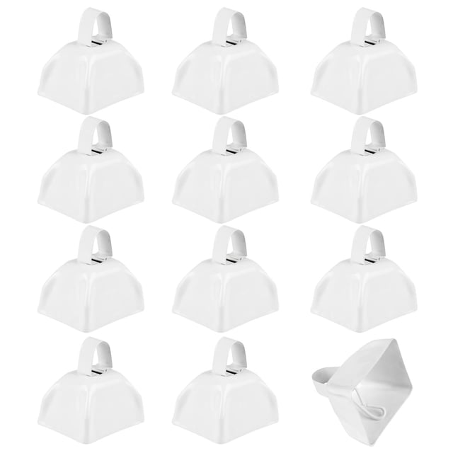 Campanas De Metal Campanas De Vaca Blancas 3.0 In con Asas para Eventos Deportivos en Paquete de 12