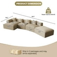 thumbnail image 4 of Wiilayok 158" Cloud Sectional Couch with L-Shape Chaise,Corduroy Fabric Modern Modular Sofa, Oversized Boneless Upholstered Couches for Living Room Bedroom, No Assembly Required, Light Brown, 4 of 10