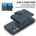 thumbnail image 6 of Decase for Samsung Galaxy A15 Flip PU Leather Back Cover with 2-in-1 Detachable Magnetic Wallet with 5 Card Slots Compatible Mag-Safe and RFlD Blocking Kickstand and Wireless Charging,Blue, 6 of 6