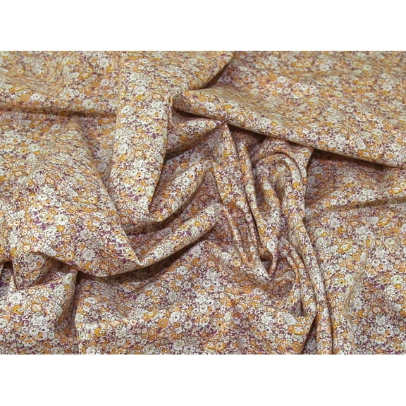 Lady McElroy Marlie Cotton Lawn Fabric Gold - per yard