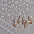 thumbnail image 2 of Flor de encaje blanco japonés, pegatinas adhesivas en relieve 3D de alta calidad para decoración de uñas, diseño de calcomanías, 2 of 5