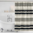 thumbnail image 3 of Black Grey Striped Shower Curtain, Waterproof Shower Curtains for Bathroom, Farmhouse Vintage Stripe Washable Fabric Bathtub Curtain Set Bath Decor with 12 Hooks Stall 36"x72", 3 of 8