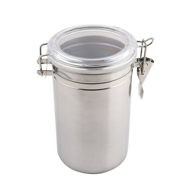 Flat Storage Containers with Lids Chef Storage Containers Storage Small Kitchen Stainless Steel Canister Set With Clear Acrylic Lids Clamp Airtight Durable Stackable Food Storage Container For
