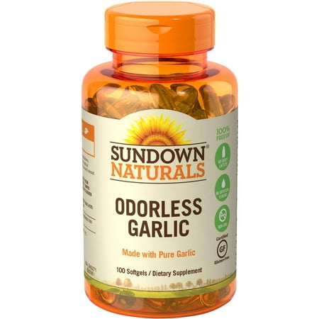 Sundown Naturals Odorless Garlic Dietary Supplement Softgels, 100 count