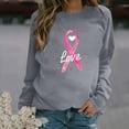 thumbnail image 2 of VKOYWKM Breast Cancer Awareness Shirts Women Breast Cancer Pink Ribbon T-Shirt Long Sleeve Crew Neck Breast Cancer Tops Fall Cancer Survivor Shirt, 2 of 5
