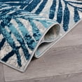 thumbnail image 5 of World Rug Gallery Edinburgh Floral Leaves Area Rug - Blue 2'x7', 5 of 9