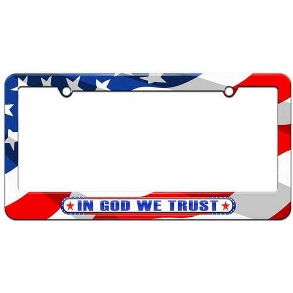 In God We Trust, USA American Pride License Plate Tag Frame, Multiple Colors