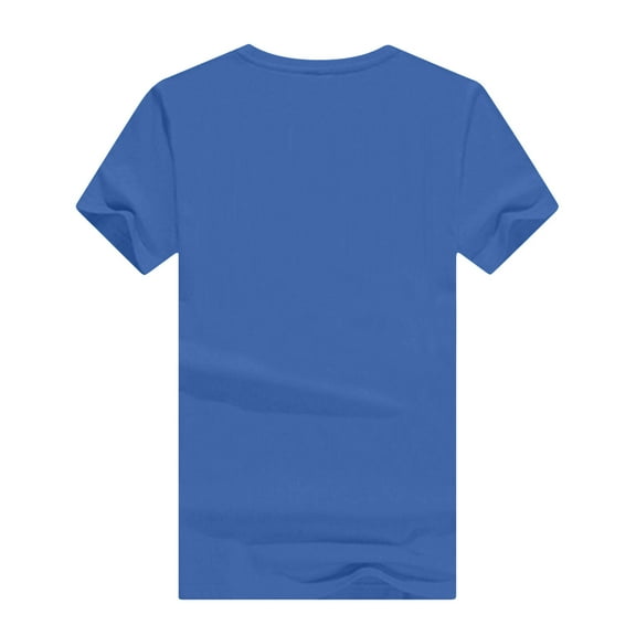 Ecqkame Womens Tops Fashion Solid Color Loose Casual Short Sleeve T-Shirt Pullover Tops Plus Size Tops for Women Blue XL