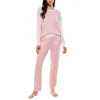 ROUDELAIN Colorblocked Long Sleeve & Straight Leg Pajama Set Small