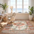 thumbnail image 3 of Design&I 8'x10' Ultra Soft Area Rug, Vintage Boho Southwestern Faded Border Distressed Scroll Ornate None Fluffy Washable Non Shedding for Bedroom Living Room Under Sectional, 3 of 7