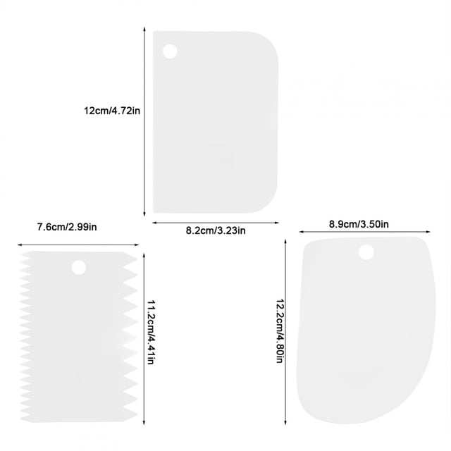 Juego de Cortador de Raspador de Masa de Crema de Plástico para decoración de pasteles y repertería, Herramientas para Hornear