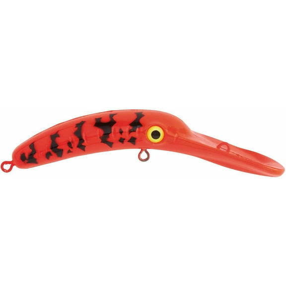 Yakima Bait Mag Lip, 3.5, Fluorescent Red Black Tiger