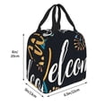 thumbnail image 2 of KLL Floral Welcome Sign Print Insulated Lunch Bag Women, Reusable Cute Tote Lunch Box for Adult & Men, Leakproof Cooler Lunch Bags for Work Office Travel Picnic, 2 of 6