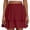 Wine, variant on Womens Pleated Mini Skirt Solid Ruffle Skirts Solid Color Casual Elastic Waist Comfortable Short Skirts Wine