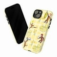 thumbnail image 3 of Curious Monkey Yellow Plaid Phone Case for iPhone 16 15 14 13 12 11 Pro Max Mini Plus – Cute Cartoon Design, Dual Layer Touch Case, Shockproof Cover, 3 of 6