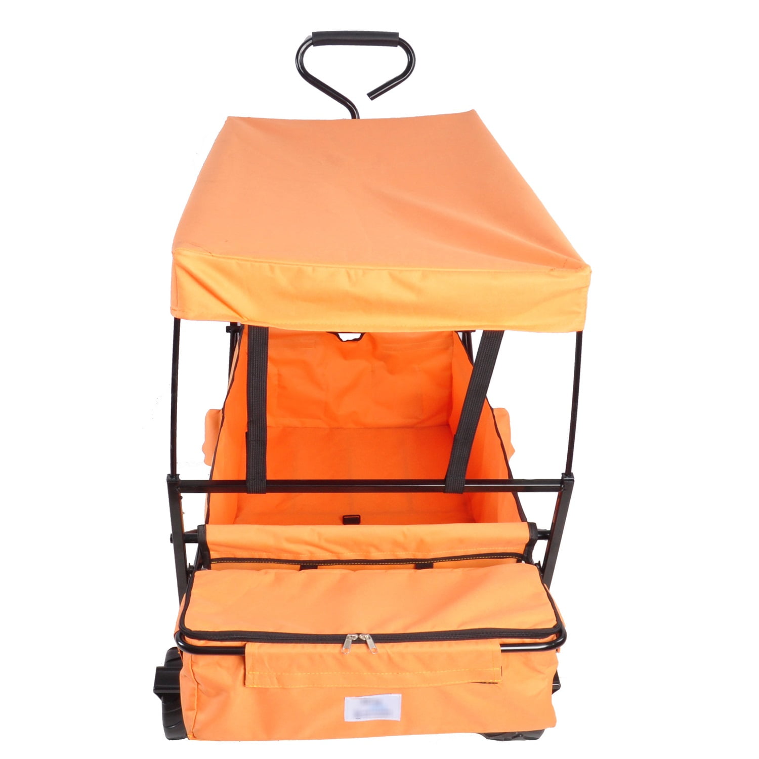 Lowestbest Foldable Cart with Canopy, Portable Cart with Wheeled Shopping Cart, Orange Lowestbest Foldable Cart with Canopy, Portable Cart with Wheeled Shopping Cart, Orange