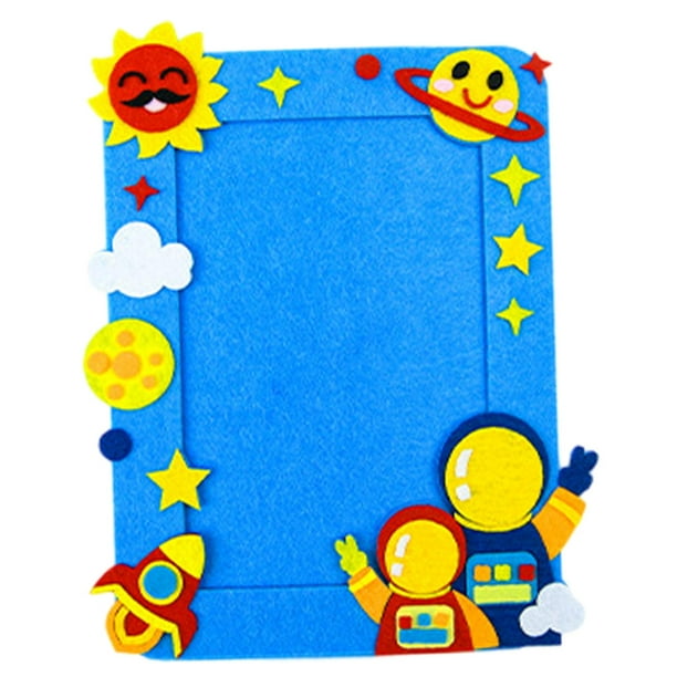 Marco de fotos portarretratos DIY, decoración, proyecto DIY, marco de ilustraciones para niños, regalos del Día para mesa de escritorio de papá niño azul