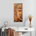 thumbnail image 2 of Elephant Stock Wood Carved Buddha Wall Art - Vertical Multi Panel Canvas - Living Room Wall Decor - Religion And Spirituality Multi Panel - Brown And Beige Decor - 12" x 27", 2 of 8