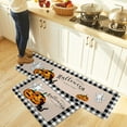 thumbnail image 5 of Kitchen Rug Mat Halloween Pumpkins Cat Ghost, Set of 2, Anti-Fatigue Non-Skid Washable Kitchen Runner Rugs, Buffalo Check Black White Soft Comfort Rug for Kitchen, Floor Home, Front of Sink, Laundry, 5 of 6