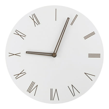 Oasiva Contemporary 12Inch Wood Wall Clock with Quiet Quartzs Movement Battery Operated