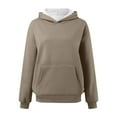thumbnail image 4 of UJNDER Women's Oversized Pullover Hoodie with Large Pockets Long Sleeve Casual Sweatshirt for Fall and Winter Comfort Khaki L, 4 of 5