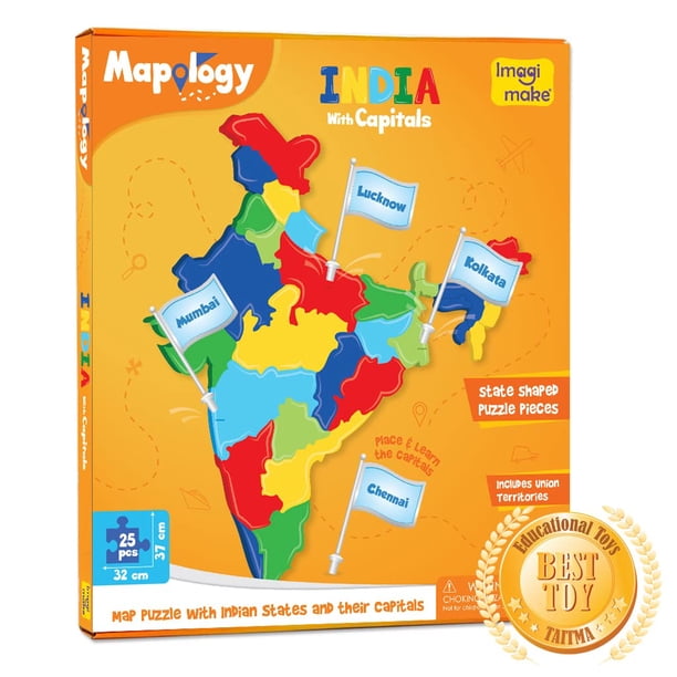 Mapa de Puzzle Toy Imagimake Mapology de la India con capitales estatales