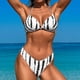 thumbnail image 4 of Trajes de baño Amzcrzy Tankini para mujer, trajes de baño, trajes de baño, bikini, traje de baño estampado para mujer + bañador y bikini dividido de moda, traje de baño negro, L, 4 of 4