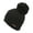 Black, variant on Women's Rib Knit Winter Pom Pom Beanie Hat Cuff Skull Cap