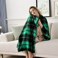 thumbnail image 5 of Flannel Fleece Throw Blanket 60 x 80 Inches, All Season Plaid Green Blanket for Bed, Couch, Car, 5 of 5