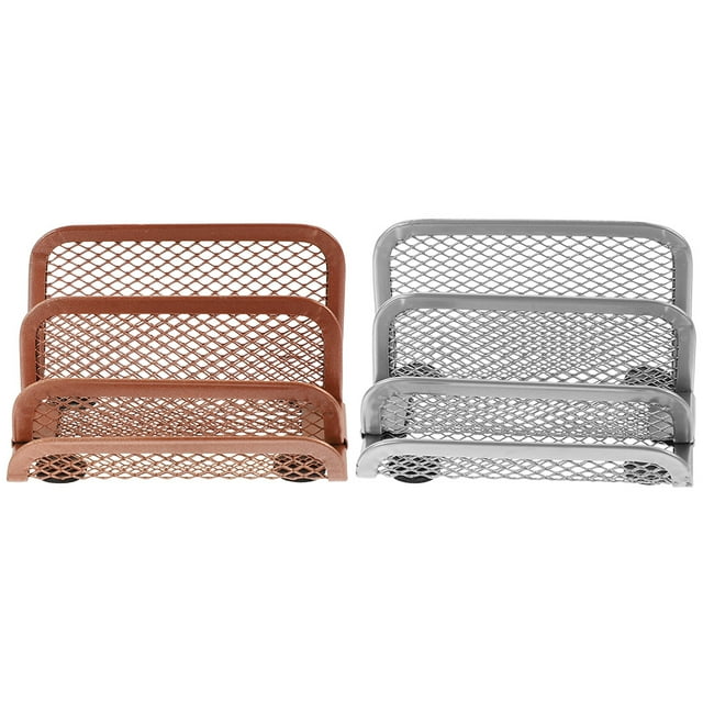 2pcs File Holder Desktop Book Rack Delicate Book Organizer Vertical Office Magazine Rack Home Supply