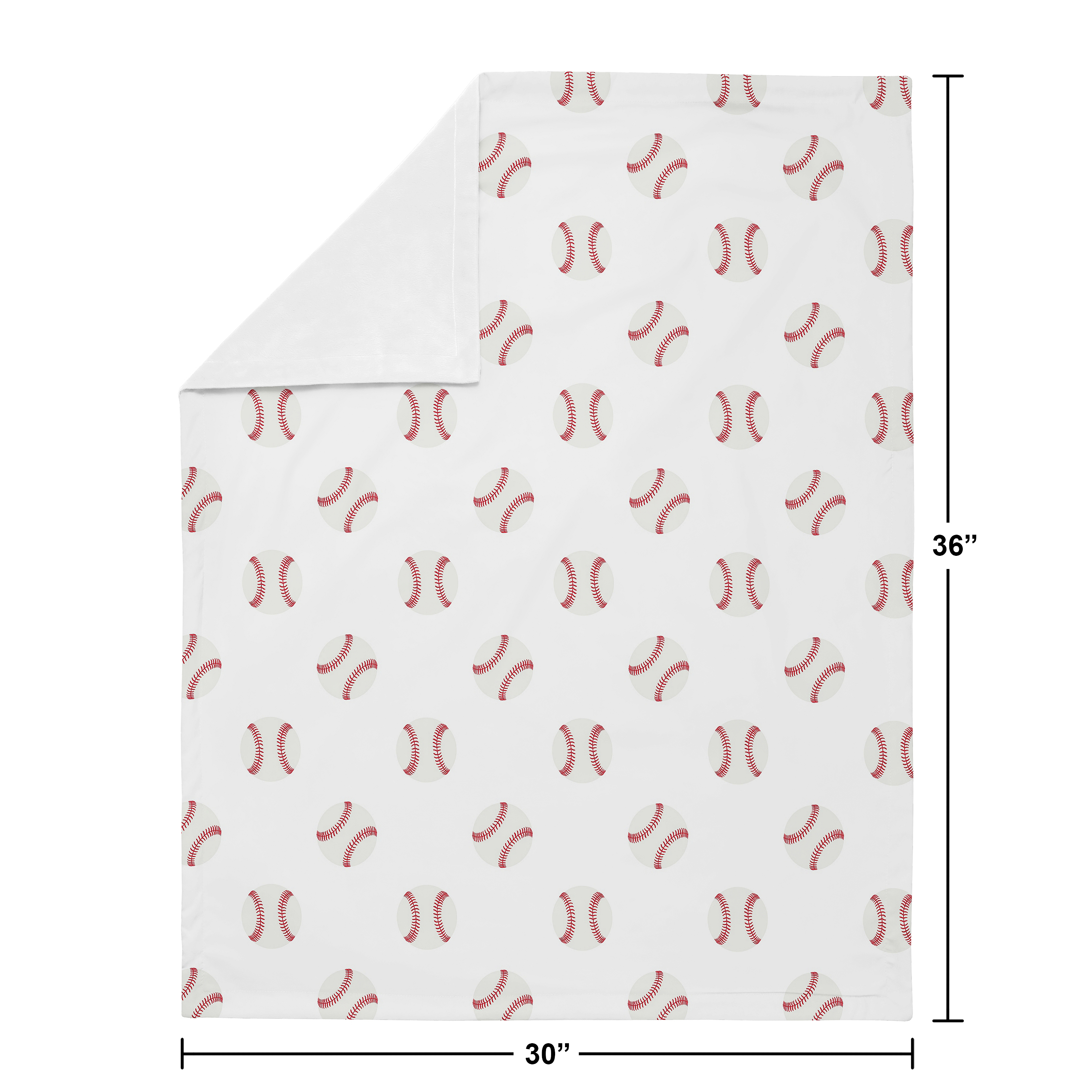 Sweet Jojo Designs Baseball Patch Red and White Baby Security Blanket