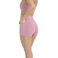 thumbnail image 5 of YITTY Active Women's UltraLuxe High Waist Pocket Biker Shorts – 3"/6" Tummy Control, Compression, Breathable & Activewear, Pink Sorbet, XXL/1X, 3", 5 of 7