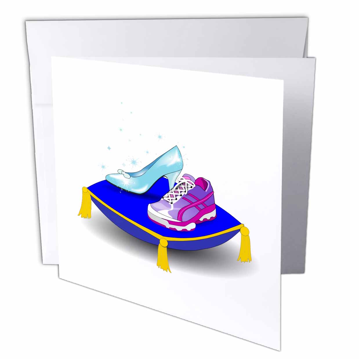 3drose Running Shoe And Princess Glass Slipper High Heel On Pillow