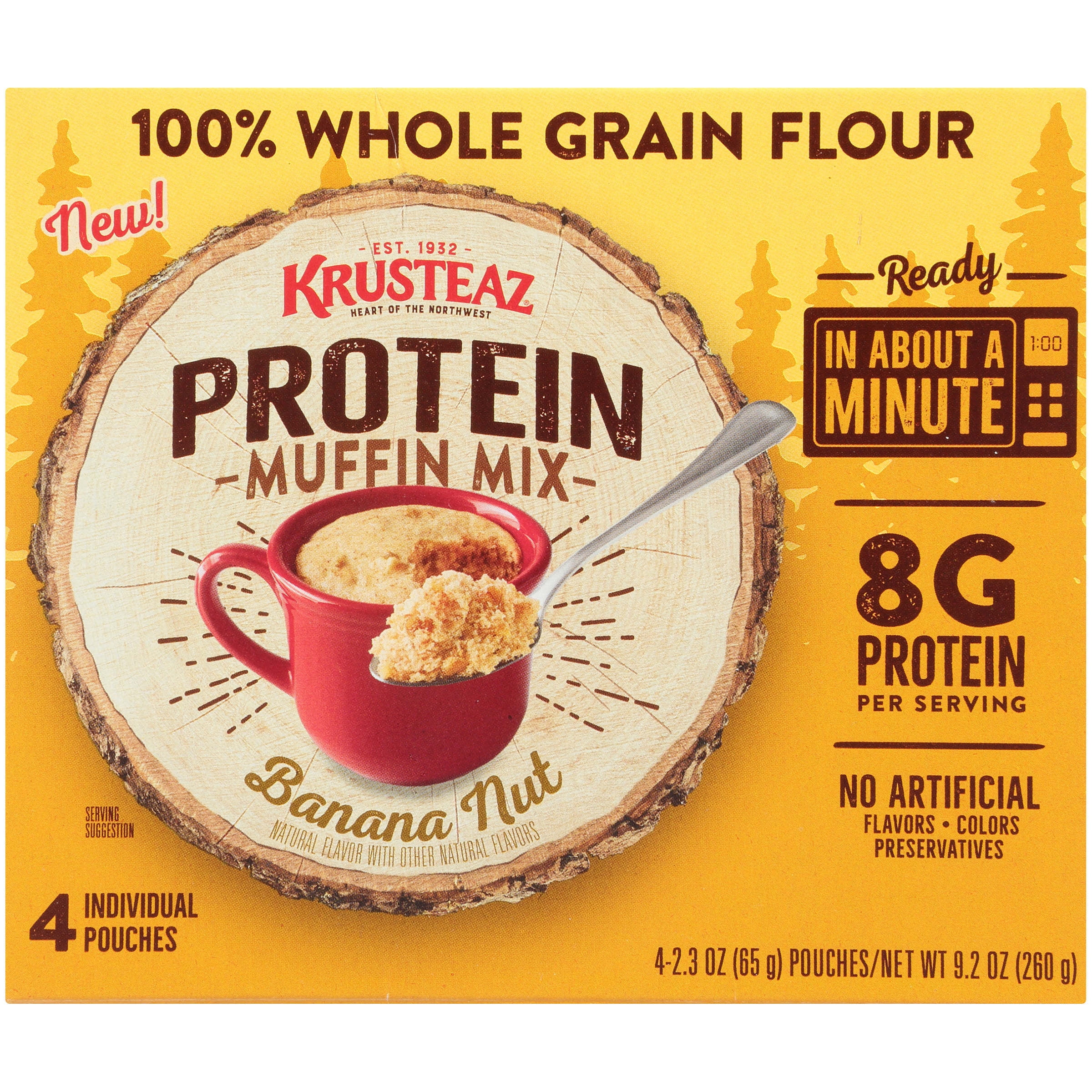 Krusteaz Banana Nut Protein Muffin Mix, 4 ct Pouches