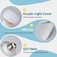 Surnie Socket Fan Light with Remote, 20.5” Screw Ceiling Fans with Lights, E26 Base Small Ceiling Fan, Dimmable Socket Fan Ceiling Fan with Light for Garage Bathroom Bedroom Kitchen, White Flat Lamp
