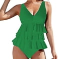 thumbnail image 4 of Traje de baño de una pieza para mujer, conjuntos de bikini para mujer, conjuntos de bikini de cintura alta para mujer, trajes de baño con volantes y tirantes cruzados en la espalda, traje de baño para, 4 of 6