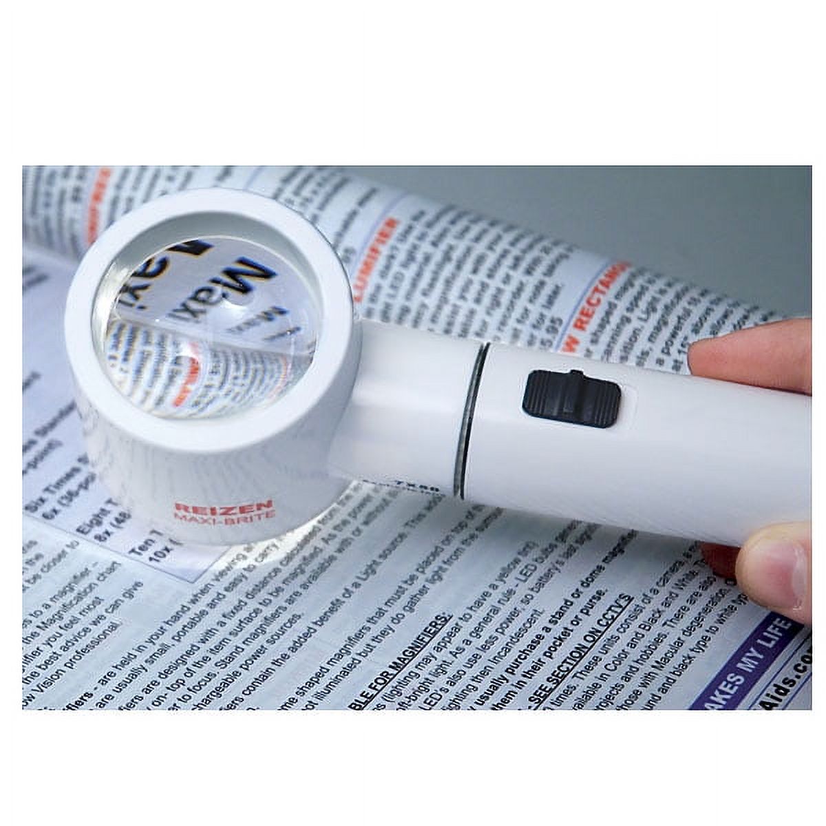 Reizen Maxi-Brite illuminating Stand Magnifier 7X - 2 inch -50MM Lens - Very brite illumination