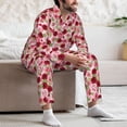 thumbnail image 7 of Vsdgher Rose Flowers Mens Pajama Set, Soft Warm Long Sleeve Sleepwear, Cozy Button-Down Pjs for Men-Medium, 7 of 7