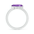 thumbnail image 2 of ANGARA Natural 1.3 Ct. Amethyst with Diamond Fashion Ring in 14K White Gold for Women (Ring Size: 11.5), 2 of 9