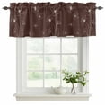 thumbnail image 2 of Brown Valances for Windows, Decorative Rod Pocket Window Valance Curtains, Spring Flora Short Curtain Drapes for Kitchen/Bathroom/Living Room, 2 Panels, 54" W x 18" L, 2 of 8