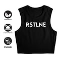 thumbnail image 4 of Popfunk Wheel of Fortune RSTLNE Women's Sleeveless Crop Top Tank, Black, X-Small, 4 of 5