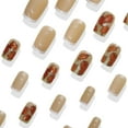 thumbnail image 3 of 24 Pcs Fall Press on Nails Short Square Fake Nails Glossy Artificial Thanksgiving Nails Maple Leaf Pumpkins False Nails Autumn Leaf Stick on Nails for Women DIY, 3 of 5
