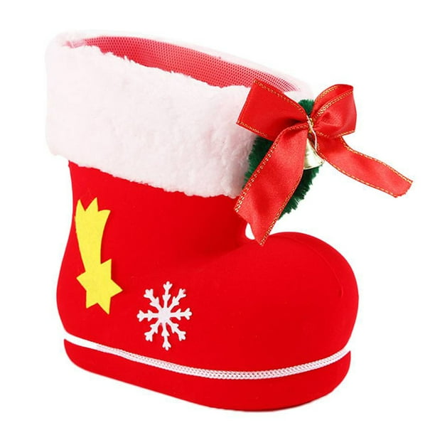 Yuarrent Regalo de Navidad de 4 tamaños, soporte para regalo de dulces, decoración de fiesta en casa, botas de caramelo de Papá Noel para niños, Mini Kits de decoración para fiestas L Yuarrent JR1132-04