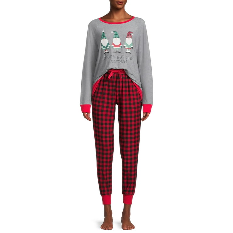 Derek Heart Women's Gnomes Holiday Matching Family Pajamas Set, 2