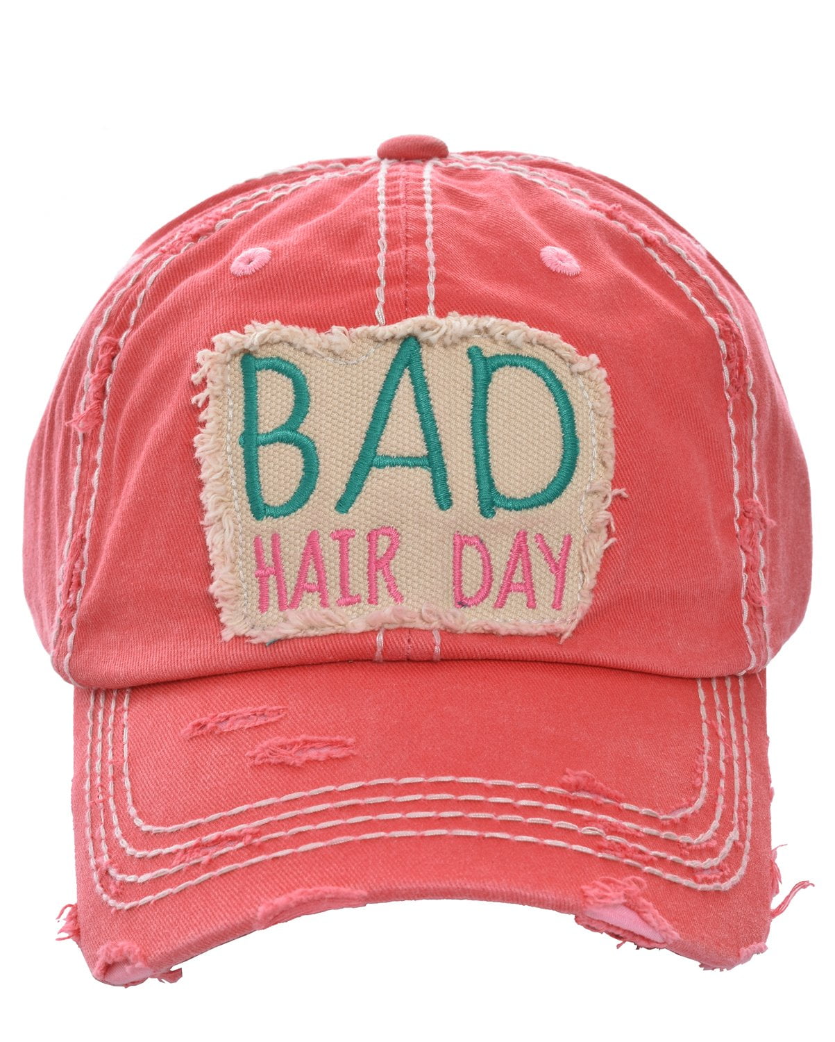 Baseball Cap Womens Distressed Hat Pink 