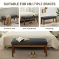 thumbnail image 5 of 43'' Upholstered Faux Leather Bench, Modern Accent Ottoman Bench for Bedroom, Living Room, Dinning Room, Hallway, Black, 5 of 8