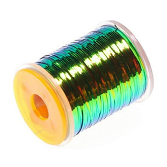 Fly Tying Flat Peacocks Tinsel Spool Double Side Color Flat Tinsel Metallic Mylars Fly Tying Materials Enduring